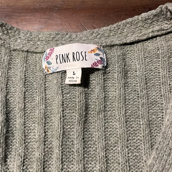 Sage Green Crop Sweater L - Picture 2 of 4